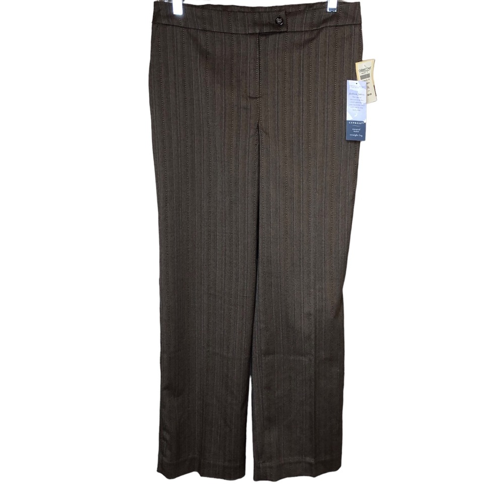 NEW Coldwater Creek Cypress Herringbone Pants Size 6 Petite Neutral Brown NWT
